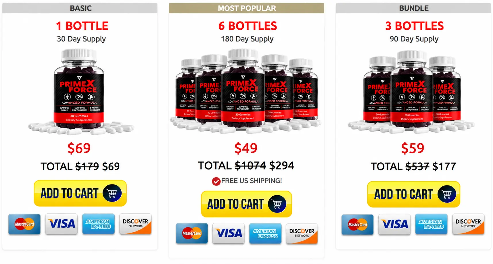 PrimeXForce package and pricing options